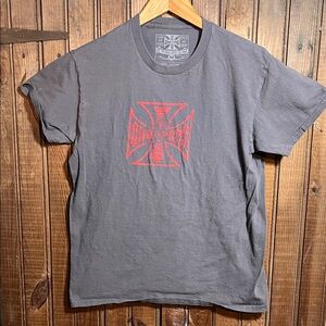 West Coast Choppers Charcoal Tee with Red Emblem